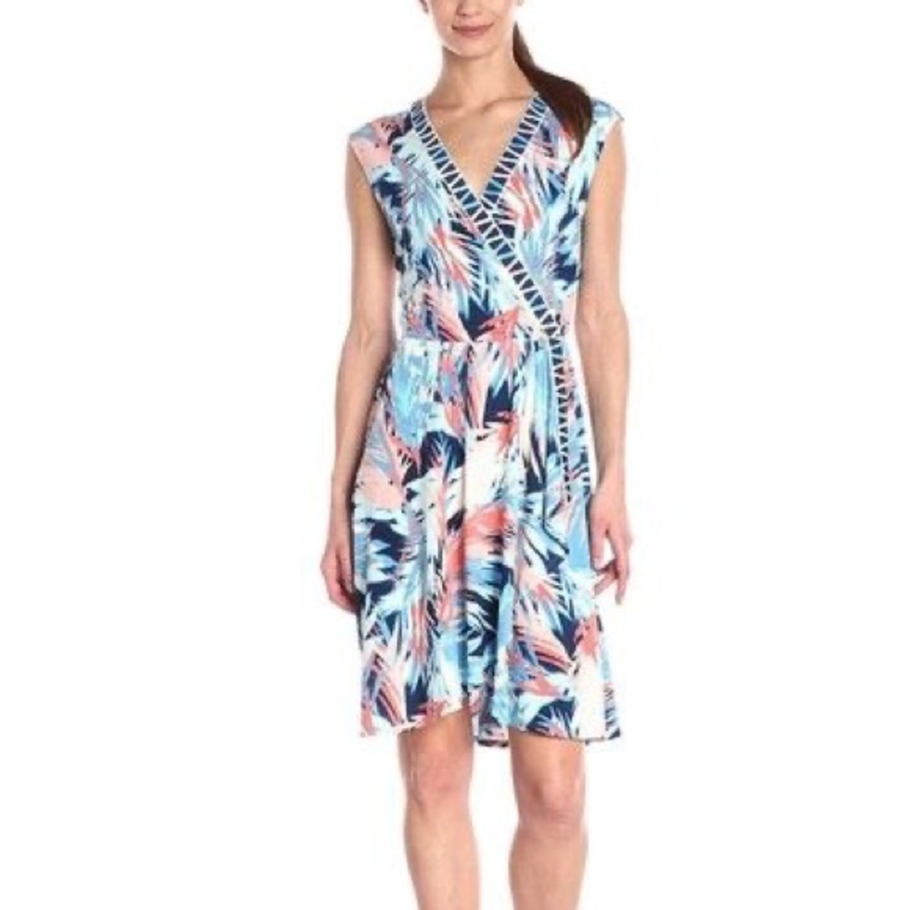 BCBG Max Azria CARMELLE Floral Faux Wrap Dress